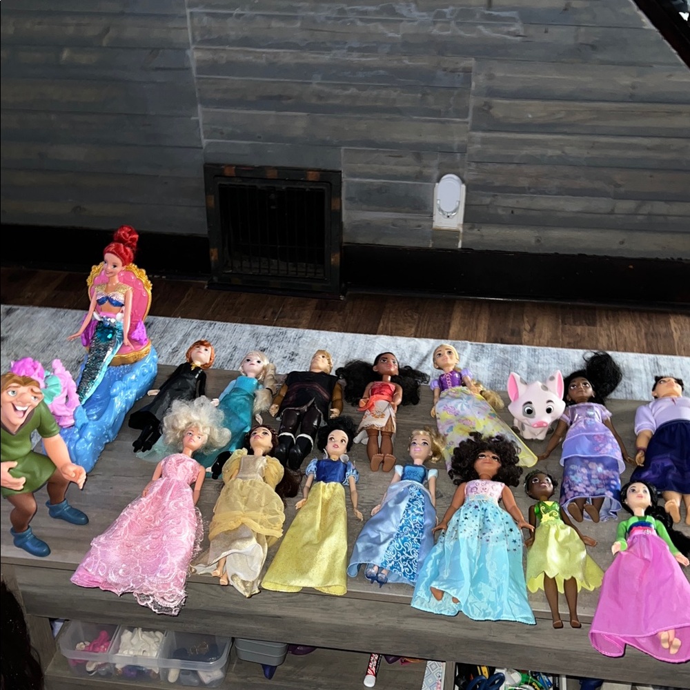 Assorted Disney Princess Barbie Doll Lot W/Lots of Extras